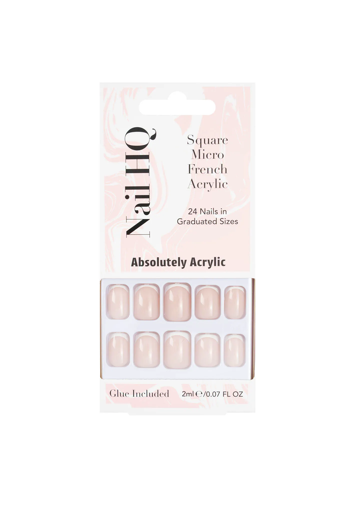 Nail HQ Square Micro French Acrylic Nails 24 pcs
