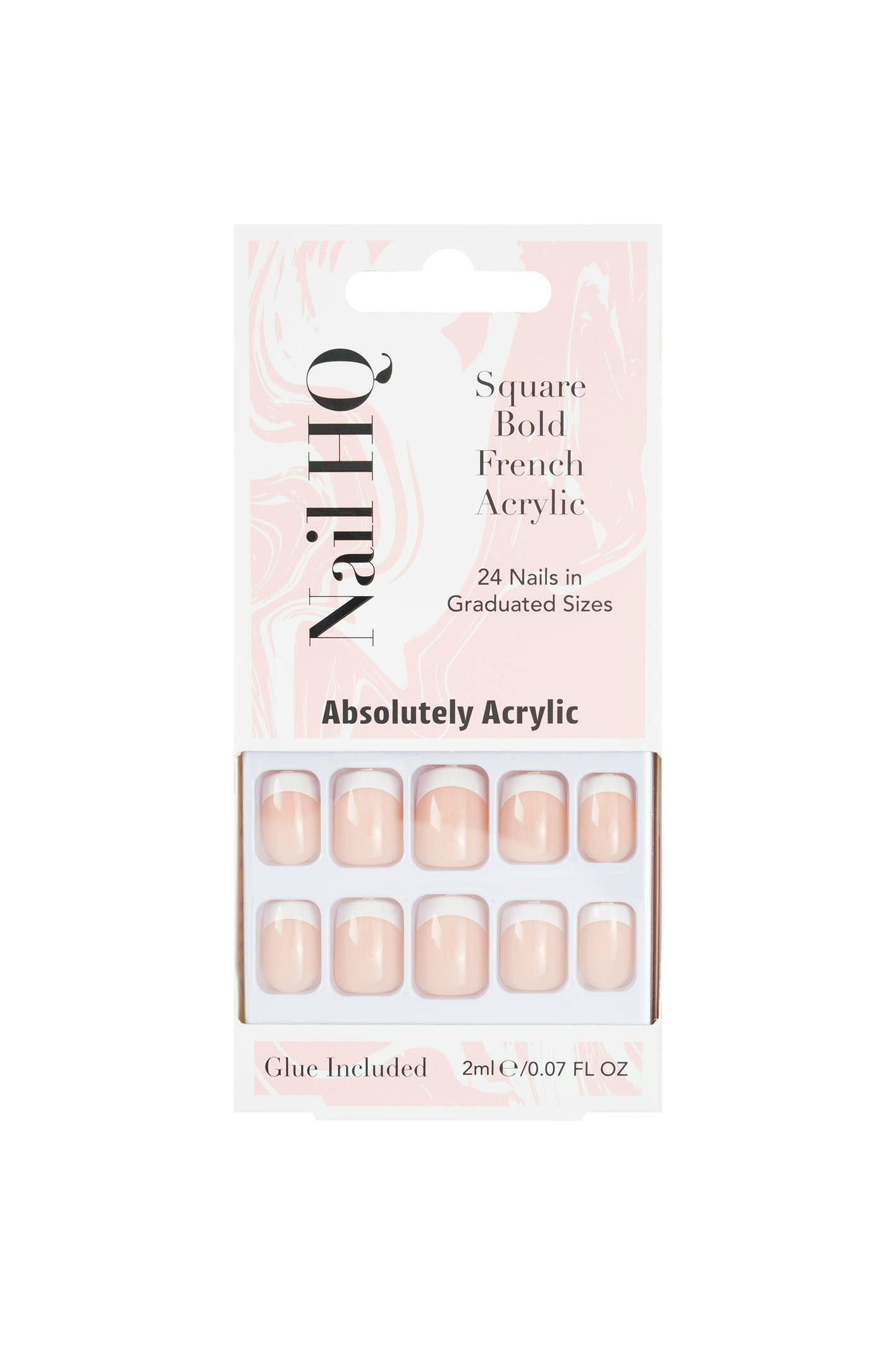 Nail HQ Square Bold French Acrylic Nails 24 st