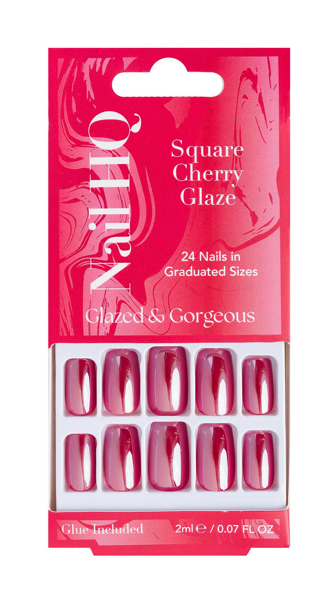 Nail HQ Square Cherry Glaze Nails 24 st