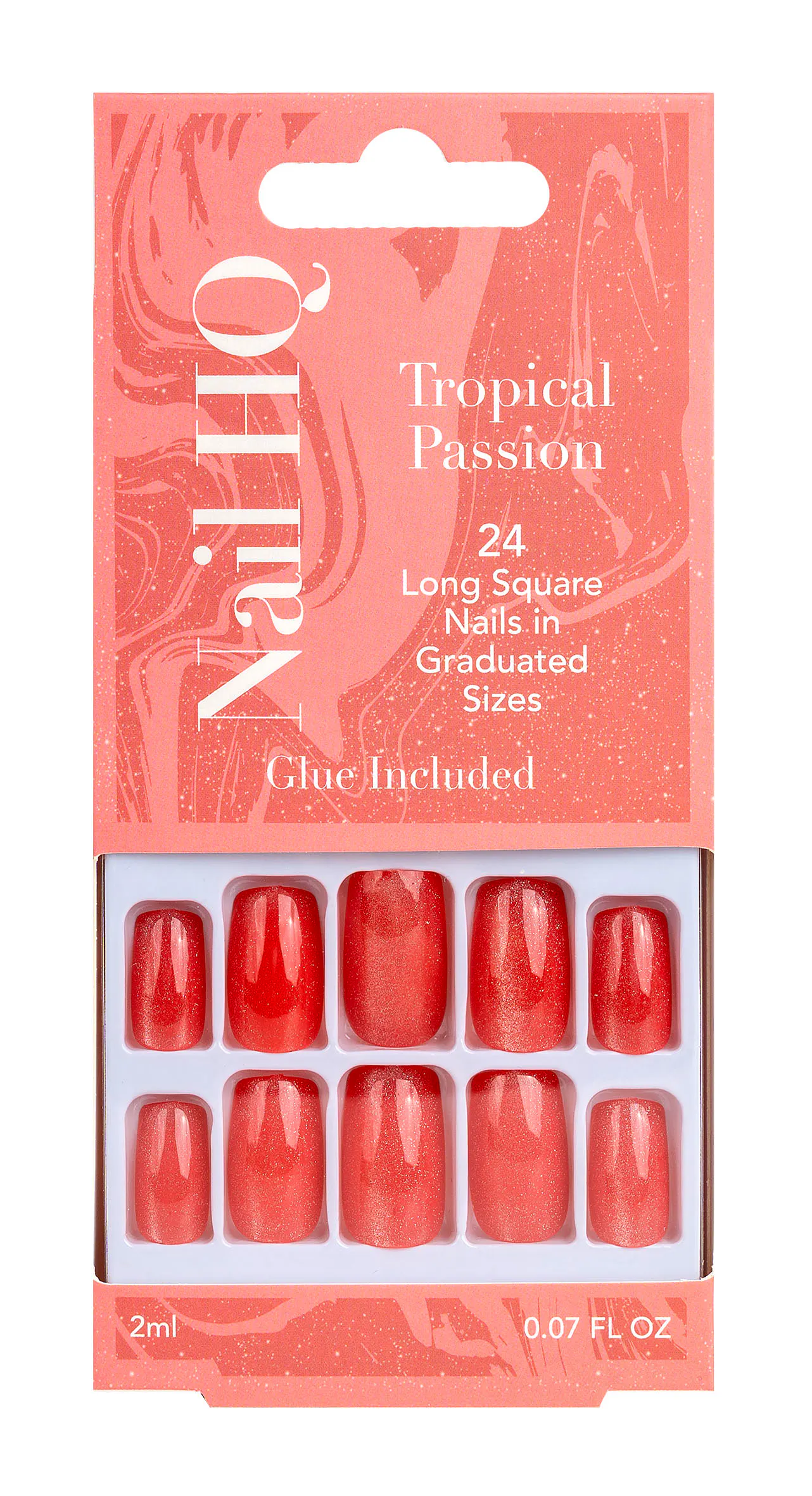 Nail HQ Square Tropical Passion Cat Eye Nails 24 pcs