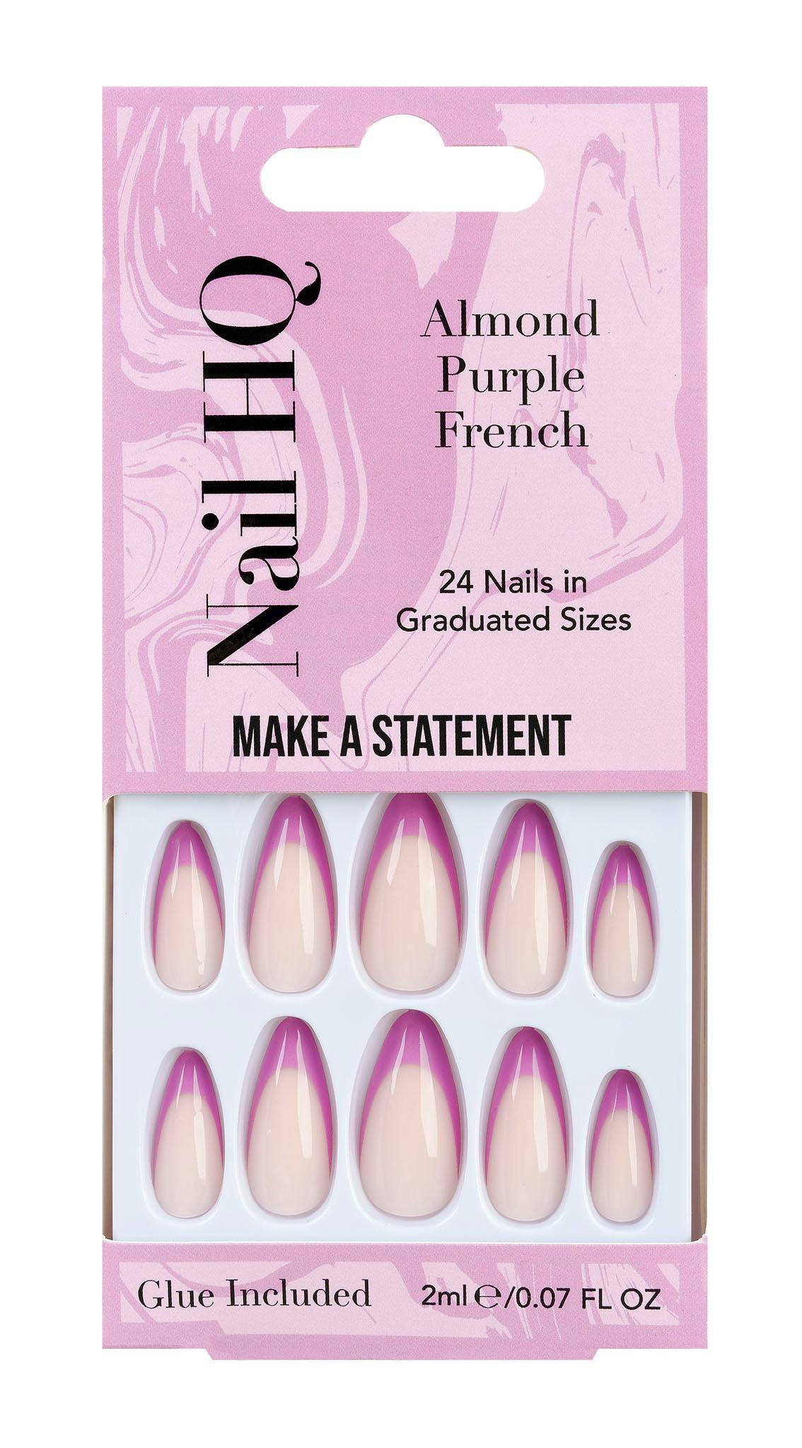 Nail HQ Almond Purple French Nails 24 st