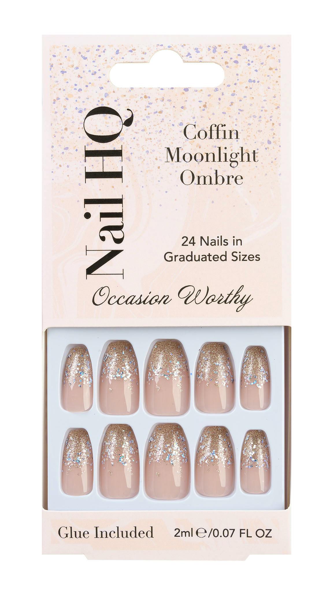 Nail HQ Coffin Moonlight Ombre Nails 24 st