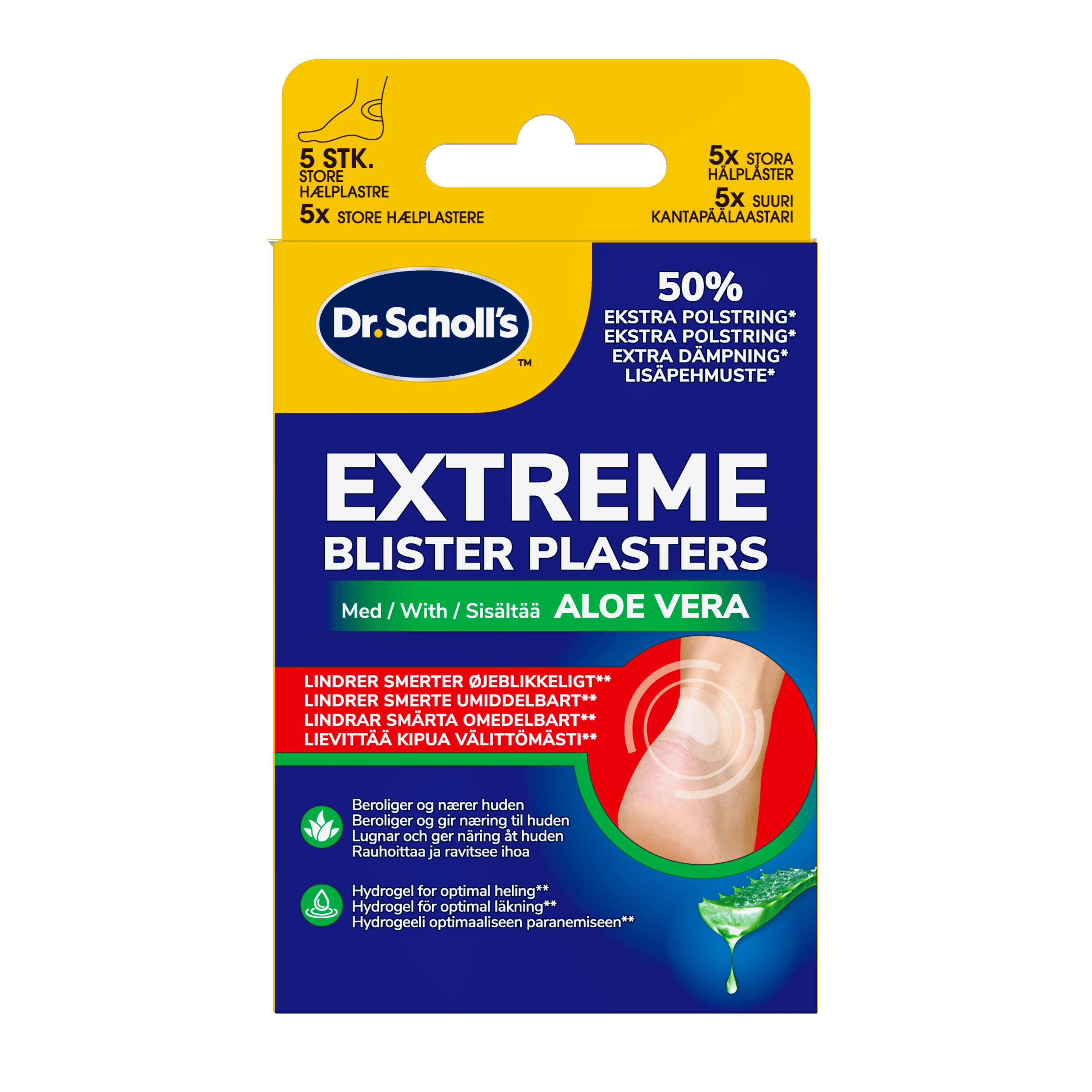 Scholl Extreme Blister Plasters Aloe Vera 5 stk