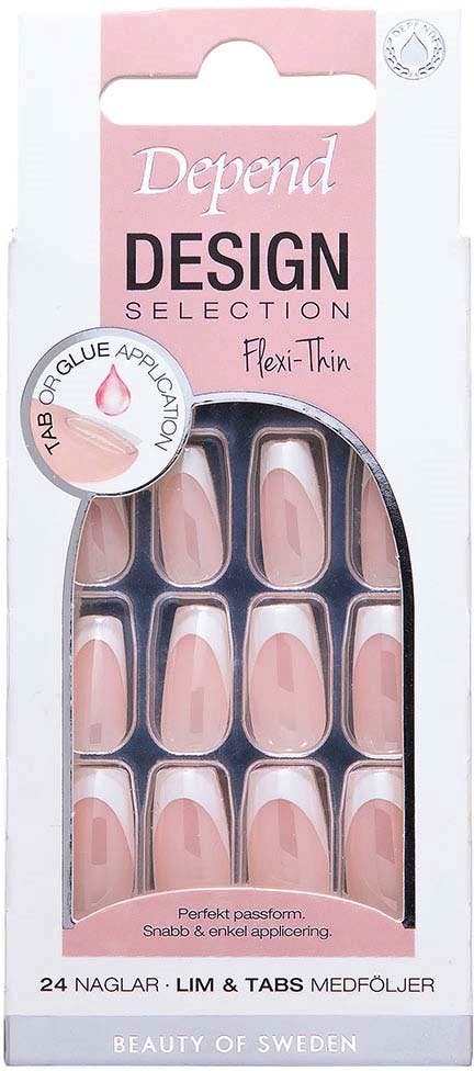 Depend Design Selection French White Chrome Short Coffin Nord 24 st