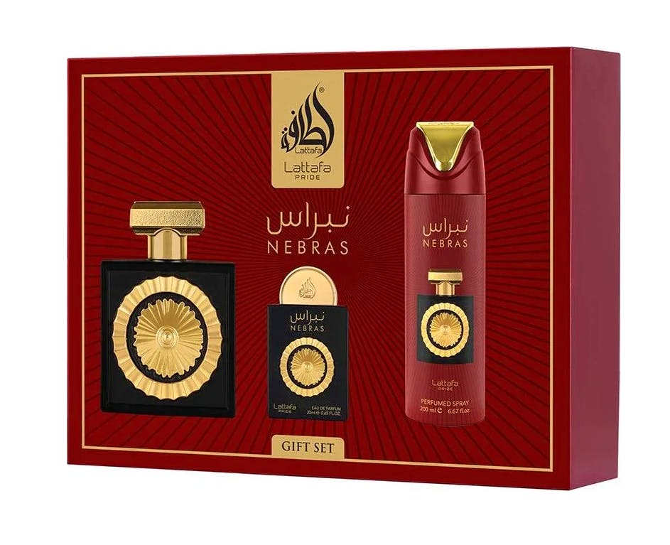 Lattafa SET LATTAFA Nebras EDP Spray  + EDP Spray  + DEO Spray 100 ml + 20 ml + 200 ml