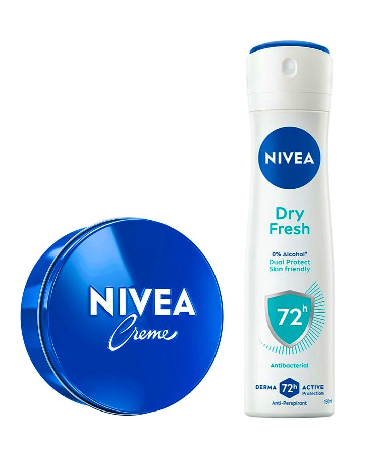 NIVEA Creme + Dry Fresh Antibacterial Deo Spray 400 ml + 150 ml