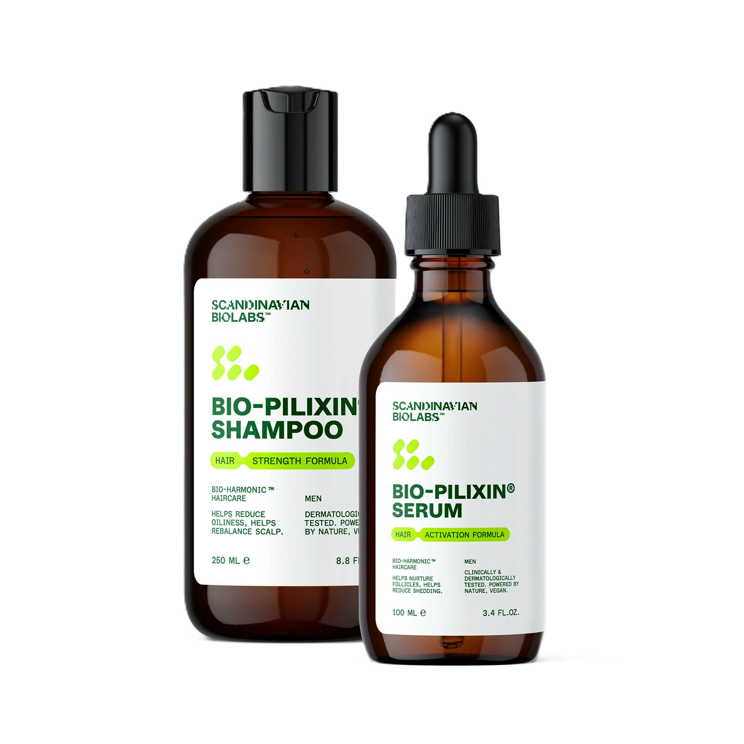 Scandinavian Biolabs Hair Strength Shampoo & Bio-Pilixin Hair Activation Serum For Men 100 ml + 250 ml