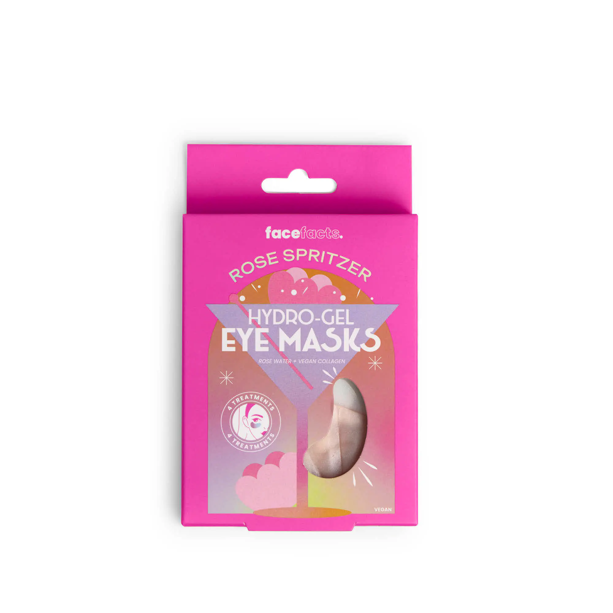 Face Facts Hydro-Gel Eye Masks Rose Spritzer 4 pairs