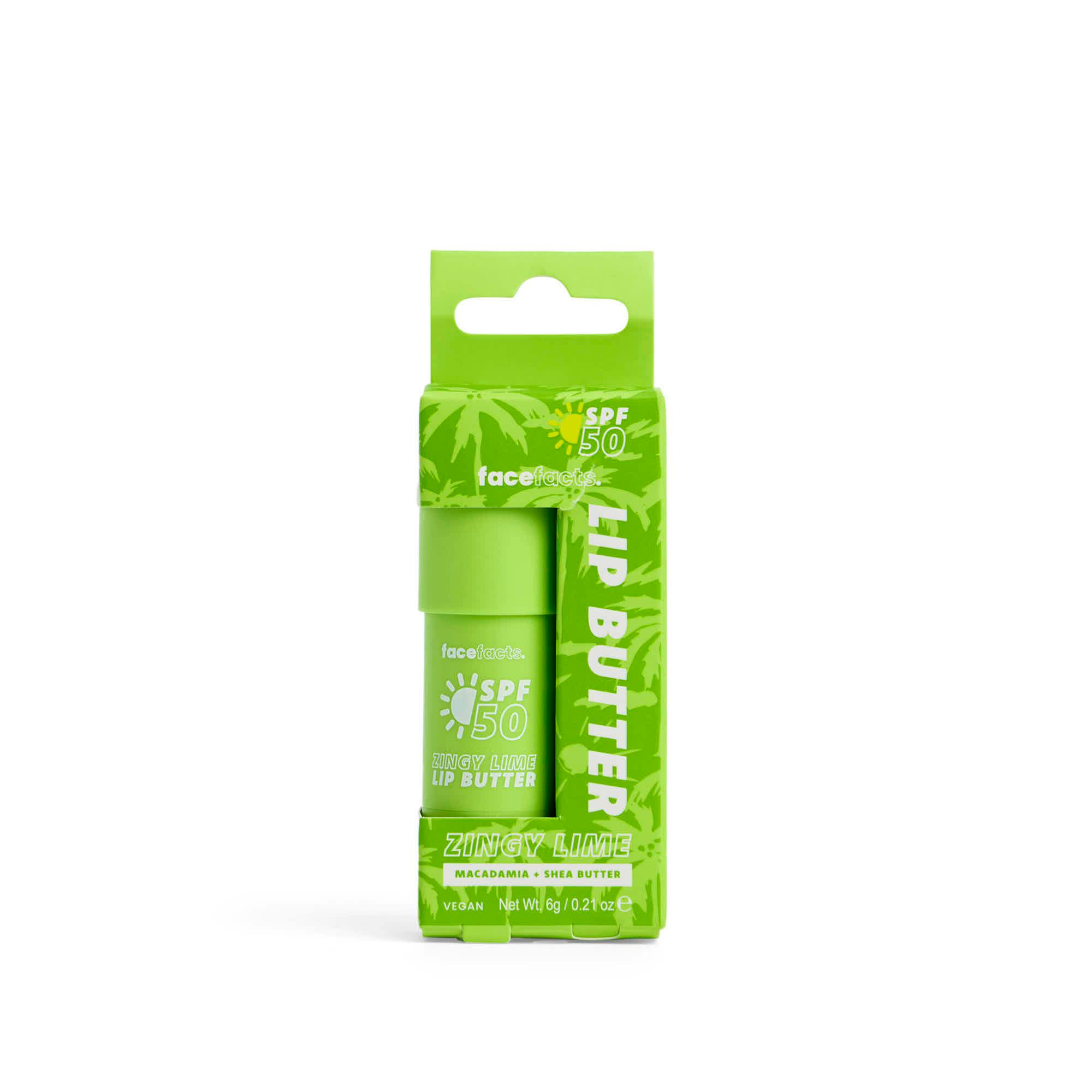 Face Facts SPF50 Lip Butter Zingy Lime 6 g