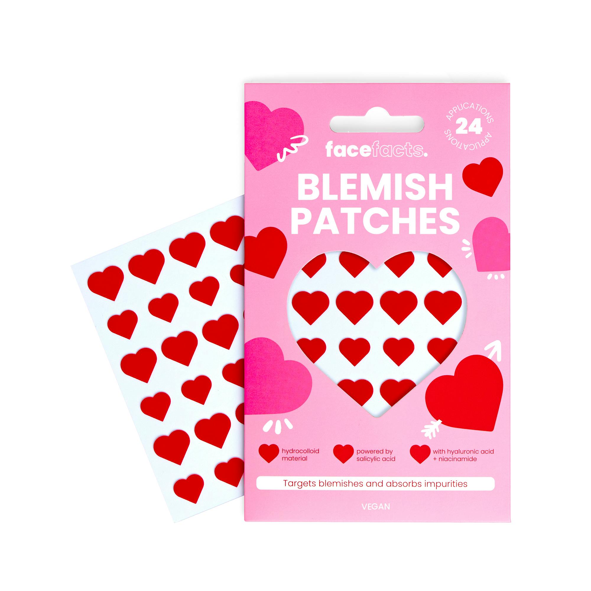 Face Facts Blemish Patches Red Hearts 24 st
