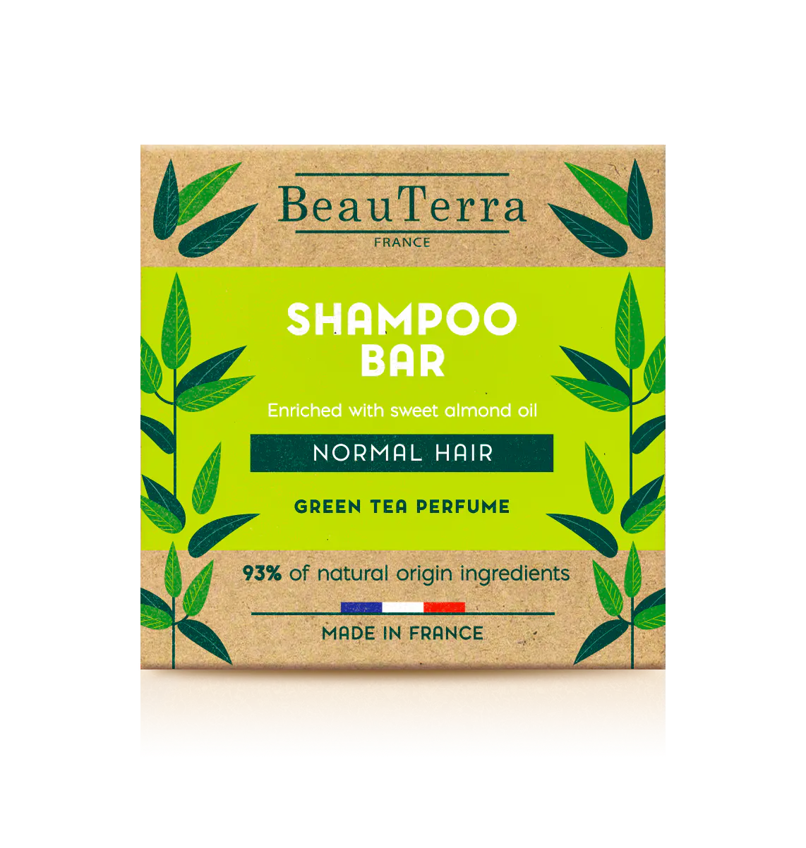BeauTerra Shampoo Bar Normal Hair Green Tea 75 g