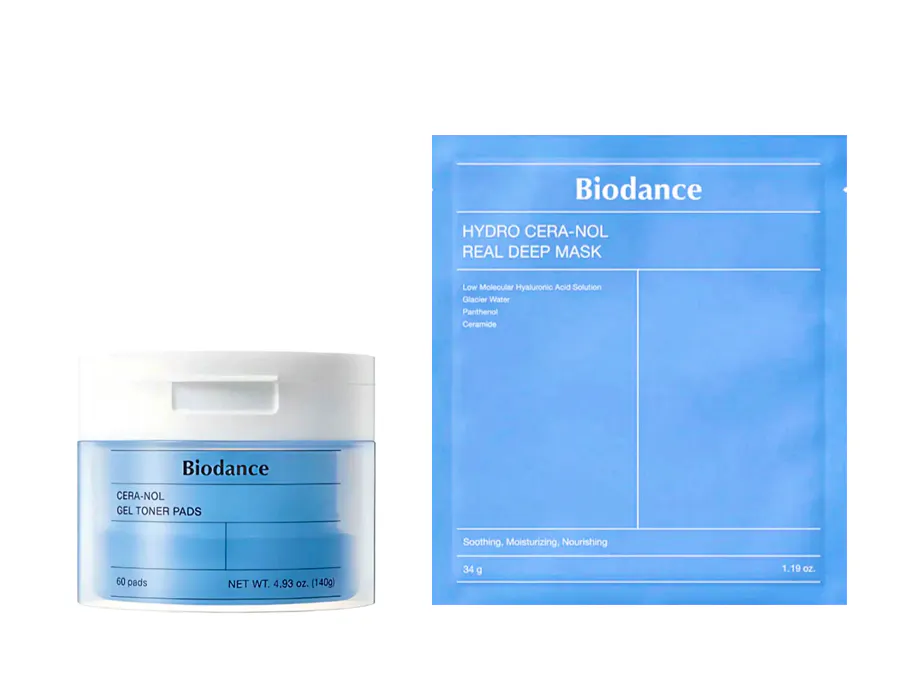Biodance Cerna-nol Gel Toner Pads + Hydro Cera-nol Real Deep Mask 60 pcs + 1 pcs