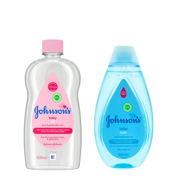 Johnson's Original Baby Oil + Baby Bath 500 ml + 500 ml