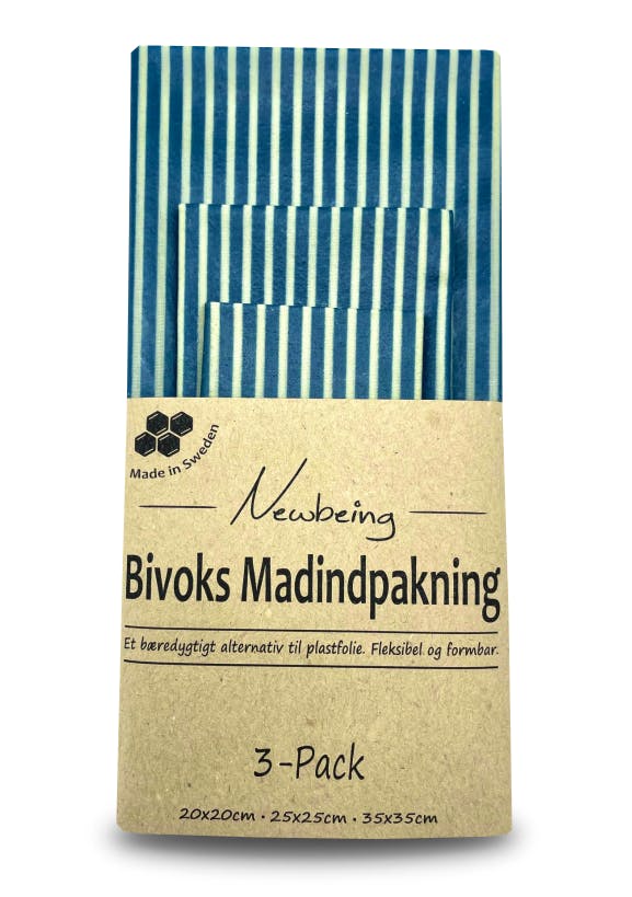 Newbeing Beeswax Food Wrap Blue 3 kpl