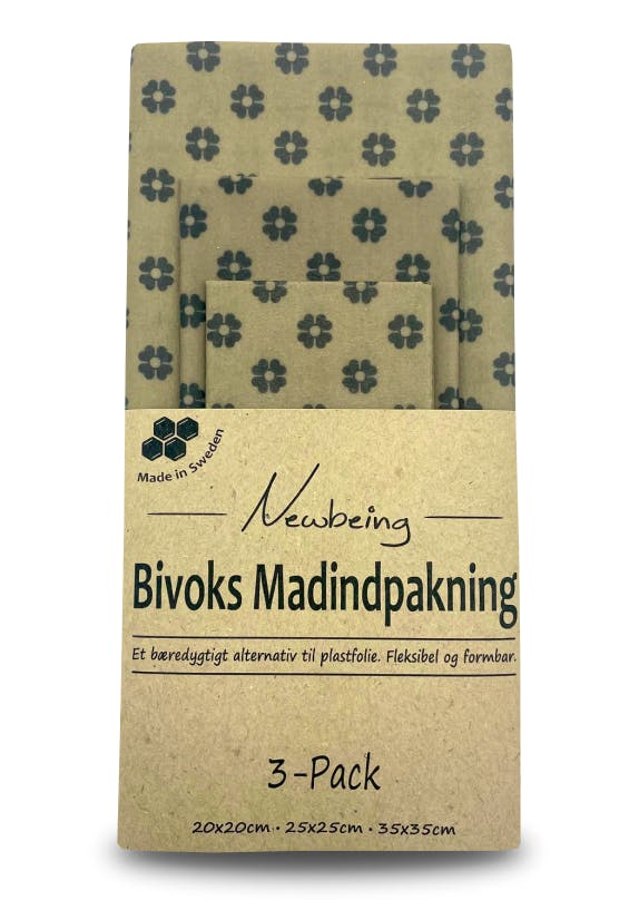 Newbeing Beeswax Food Wrap Beige 3 kpl