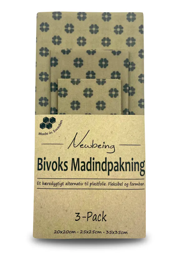 Newbeing Beeswax Food Wrap Beige 3 pcs