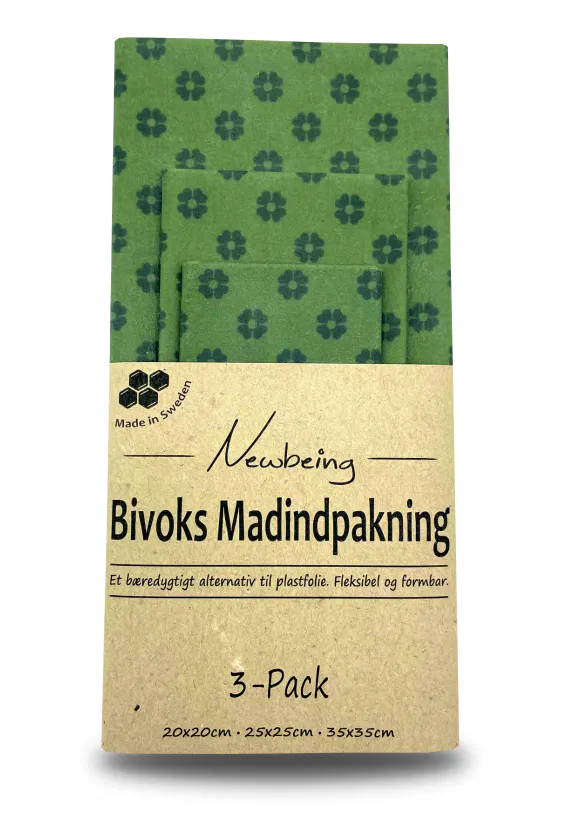 Newbeing Beeswax Food Wrap Green 3 pcs