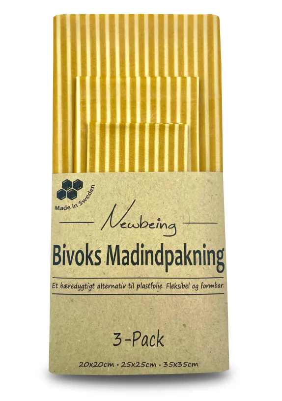 Newbeing Beeswax Food Wrap Yellow 3 pcs