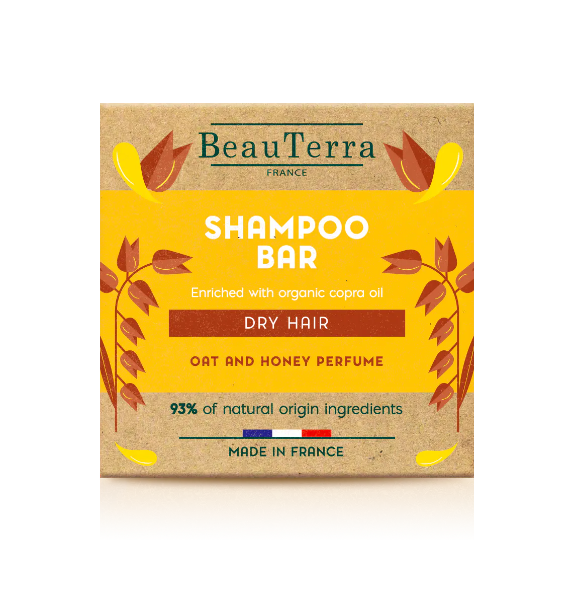 BeauTerra Shampoo Bar Dry Hair Oat & Honey 75 g