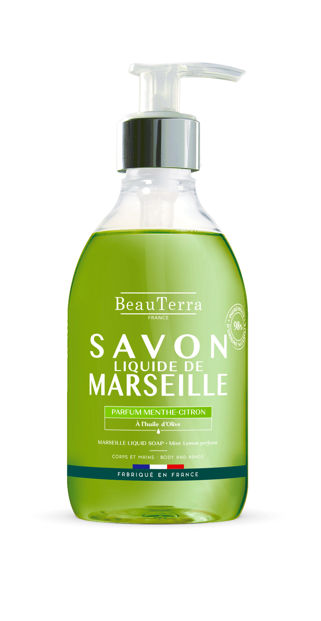 BeauTerra Marseille Liquid Soap Menthe Citron 300 ml