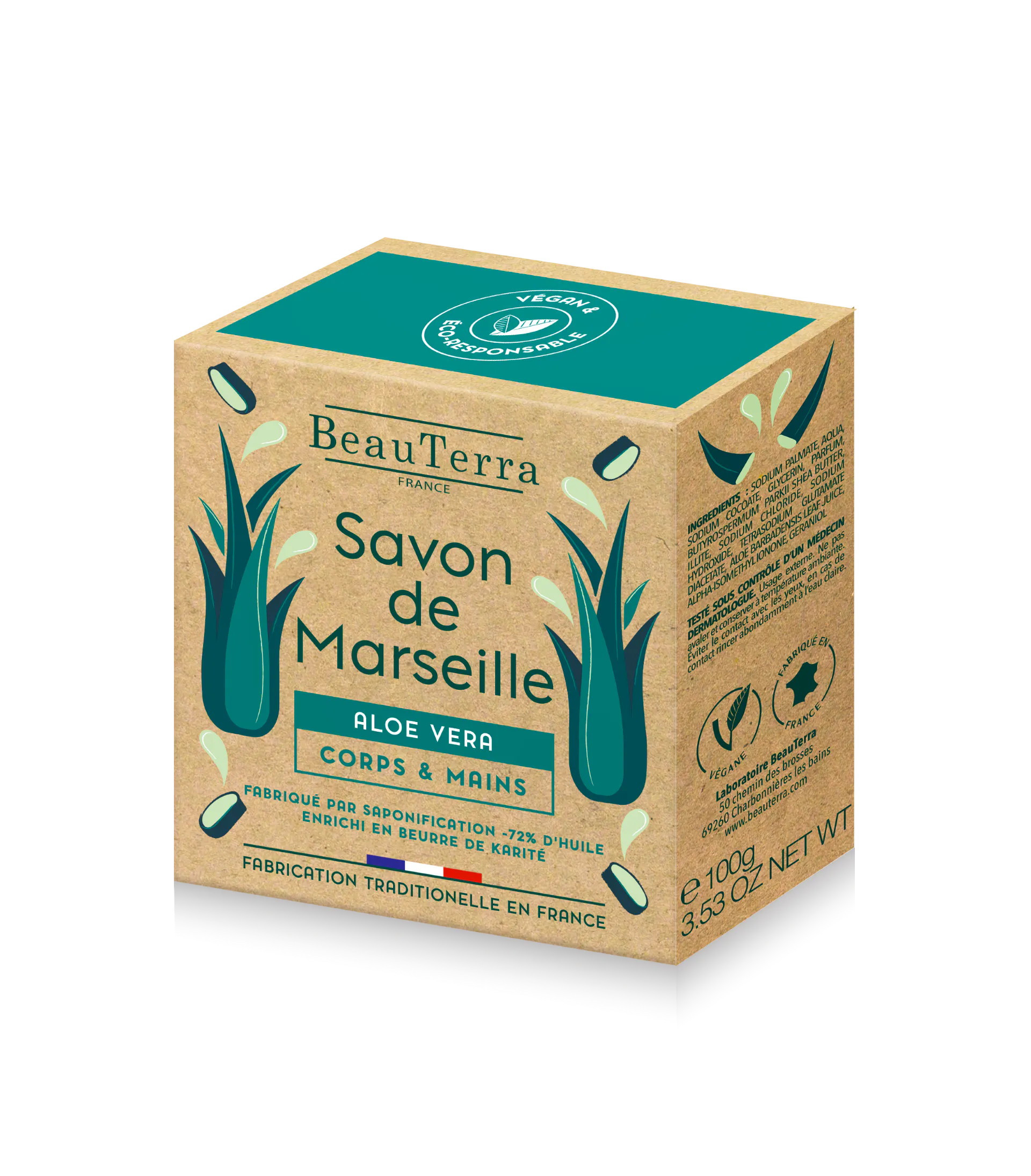 BeauTerra Marseille Solid Soap Aloe Vera 100 g