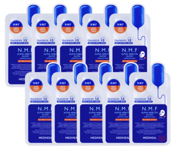 Mediheal NMF Alpha Arbutin Glow Ampoule Mask 10 st