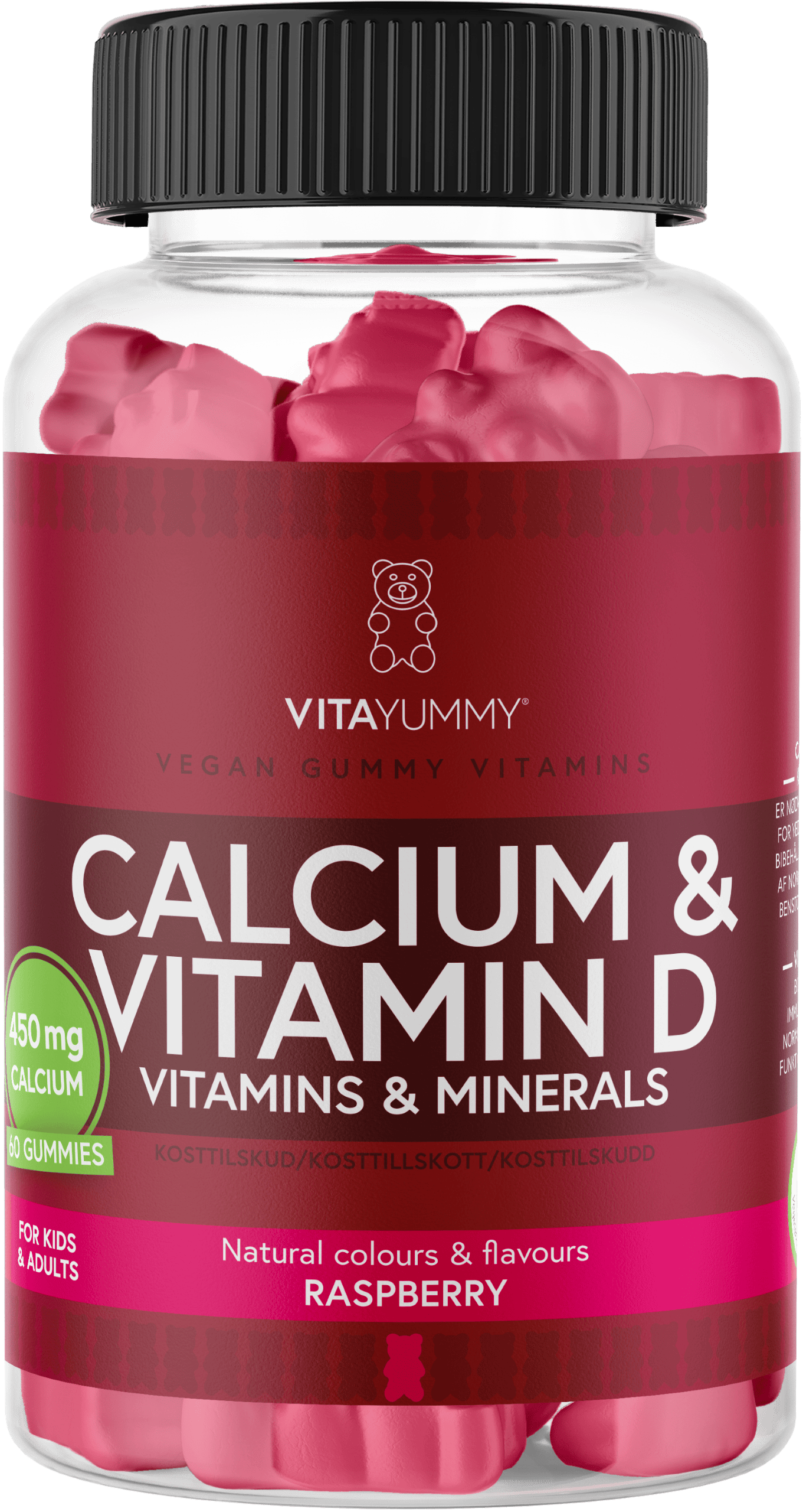 VitaYummy Calcium & Vitamin D Vitamins & Minerals Raspberry 60 stk