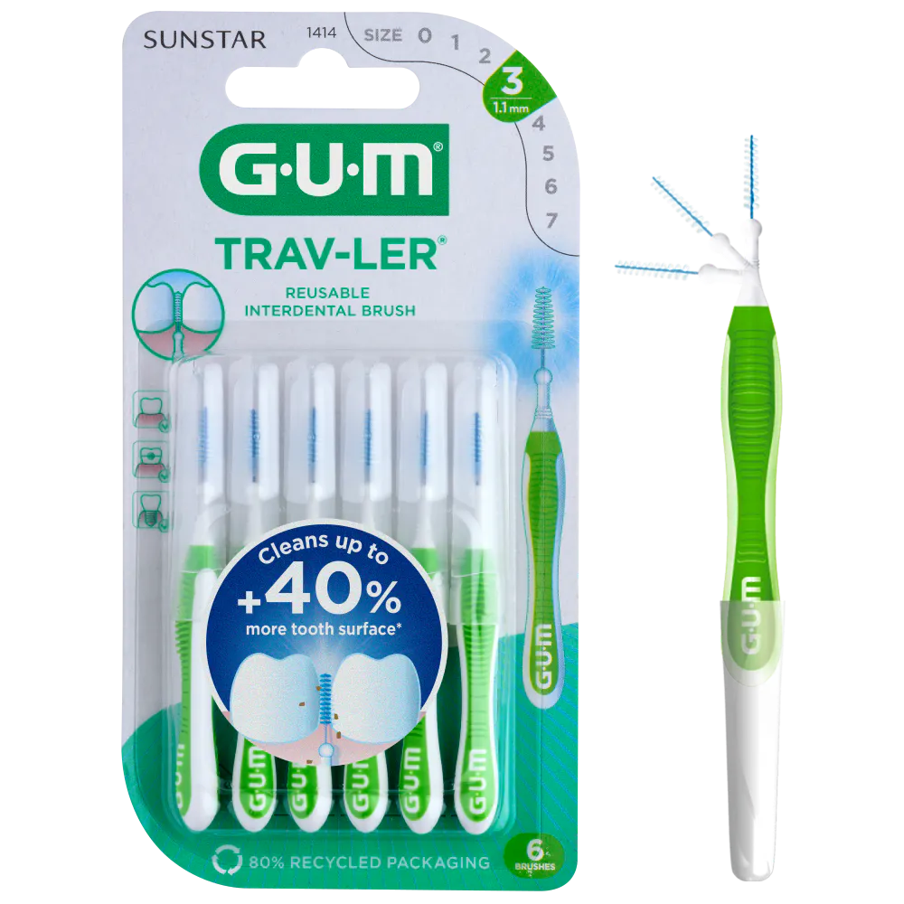 GUM TravLer Reusable Interdental Brush 6 pcs
