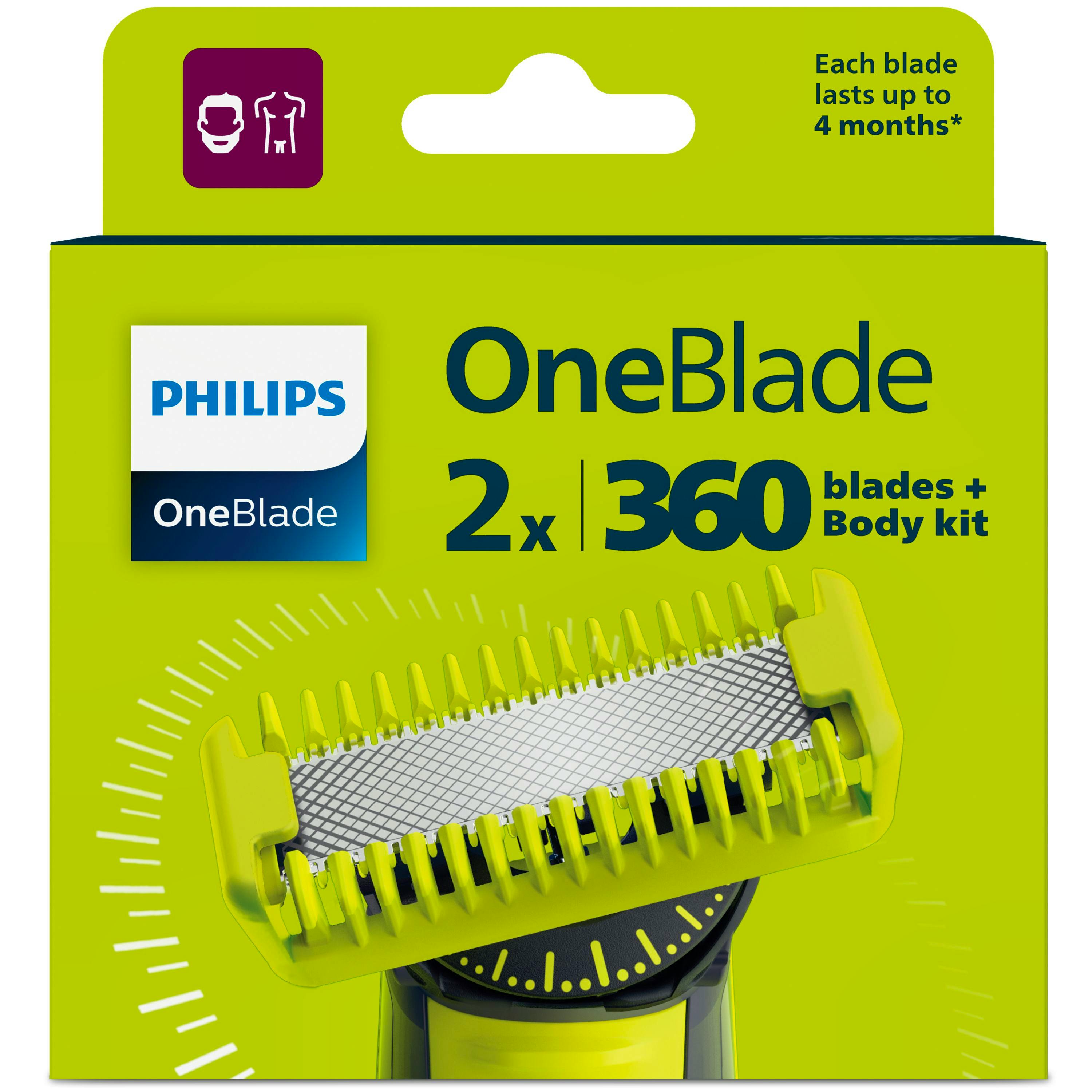Philips OneBlade 360-Blades + Body Kit 2 st