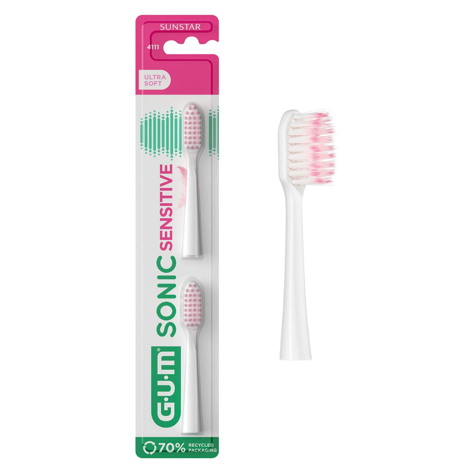 GUM Sonic Sensitive Toothbrush Heads 2 st
