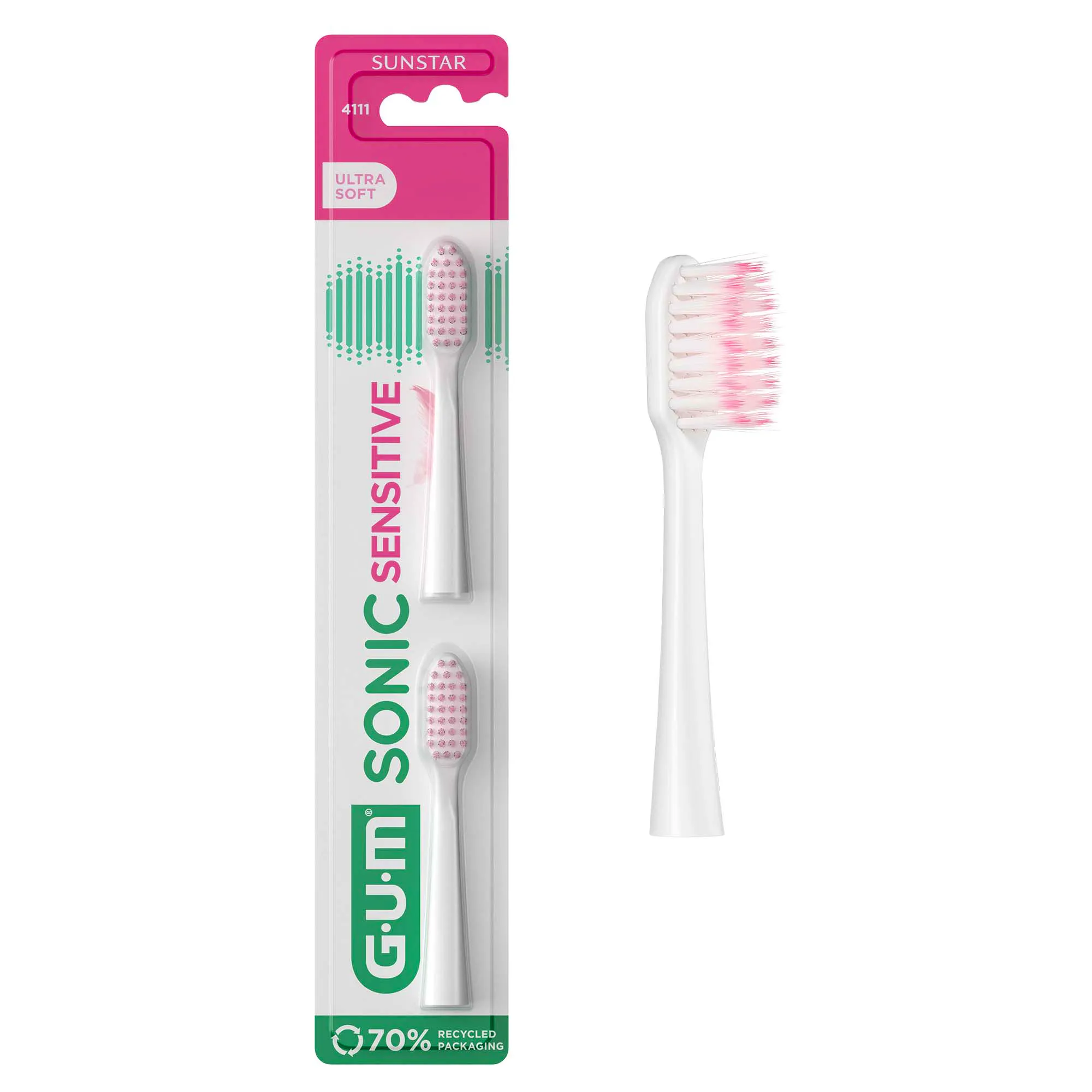 GUM Sonic Sensitive Toothbrush Heads 2 pcs
