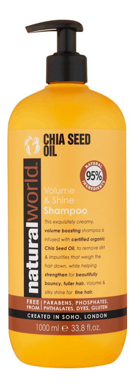 Snart Udelukke aspekt Natural World Chia Seed Oil Volume & Shine Shampoo 1000 ml - 45.95 kr