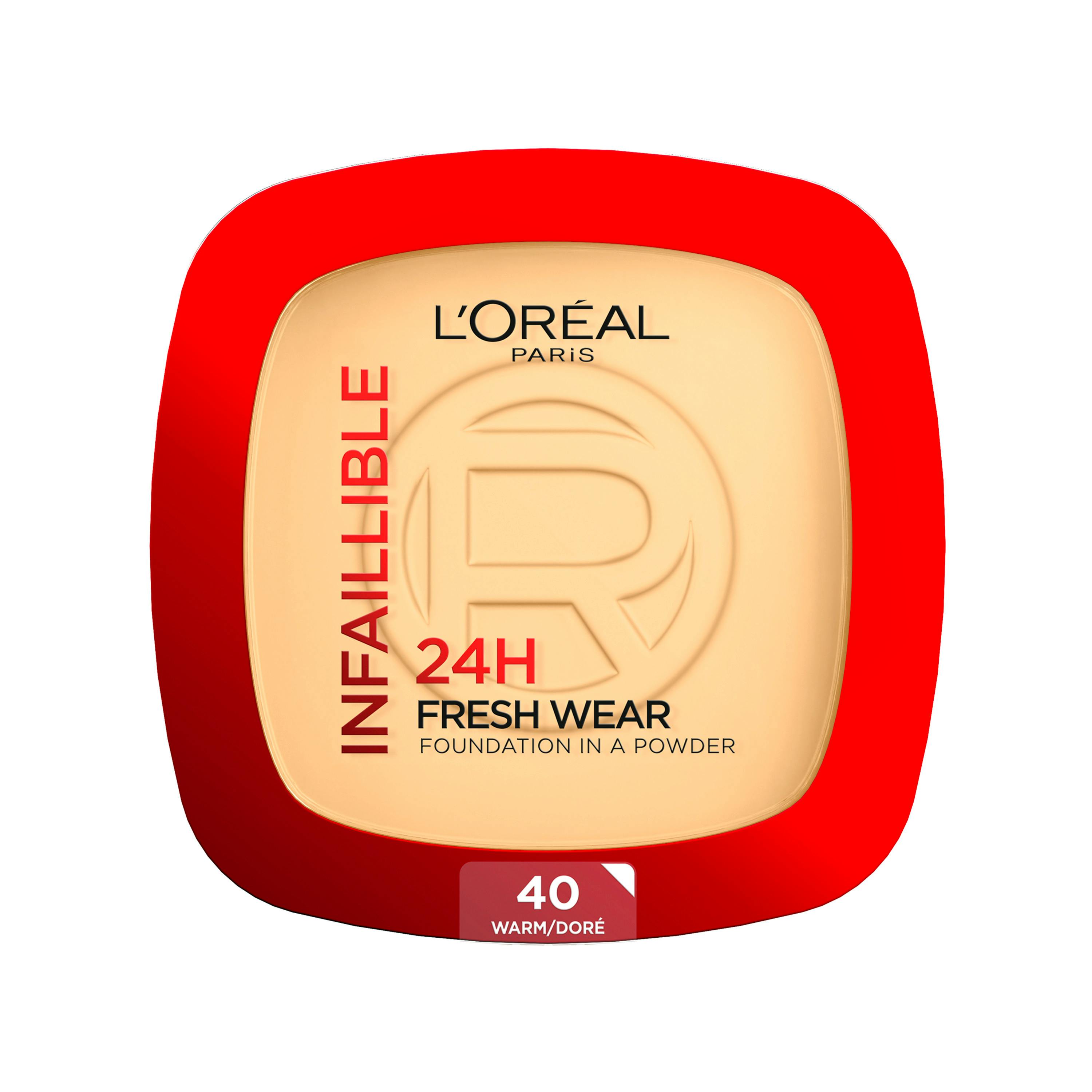 L'Oréal Paris Infallible 24H Fresh Wear Powder Foundation 40 Warm 9 g