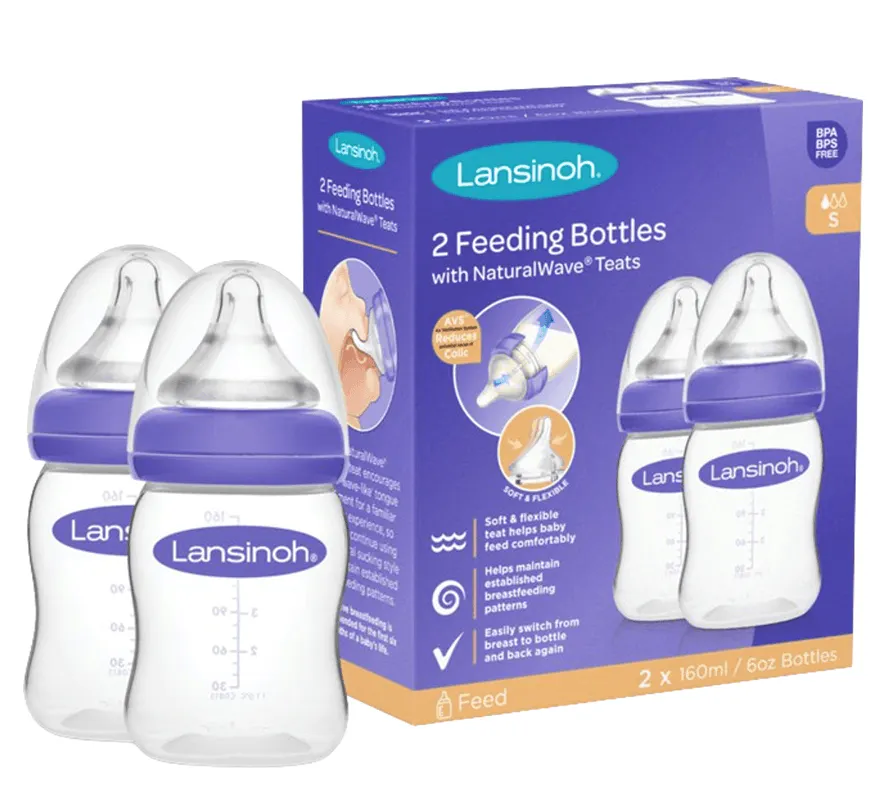 Lansinoh NaturalWave Baby Bottle Slow Flow160 ml 2 pcs
