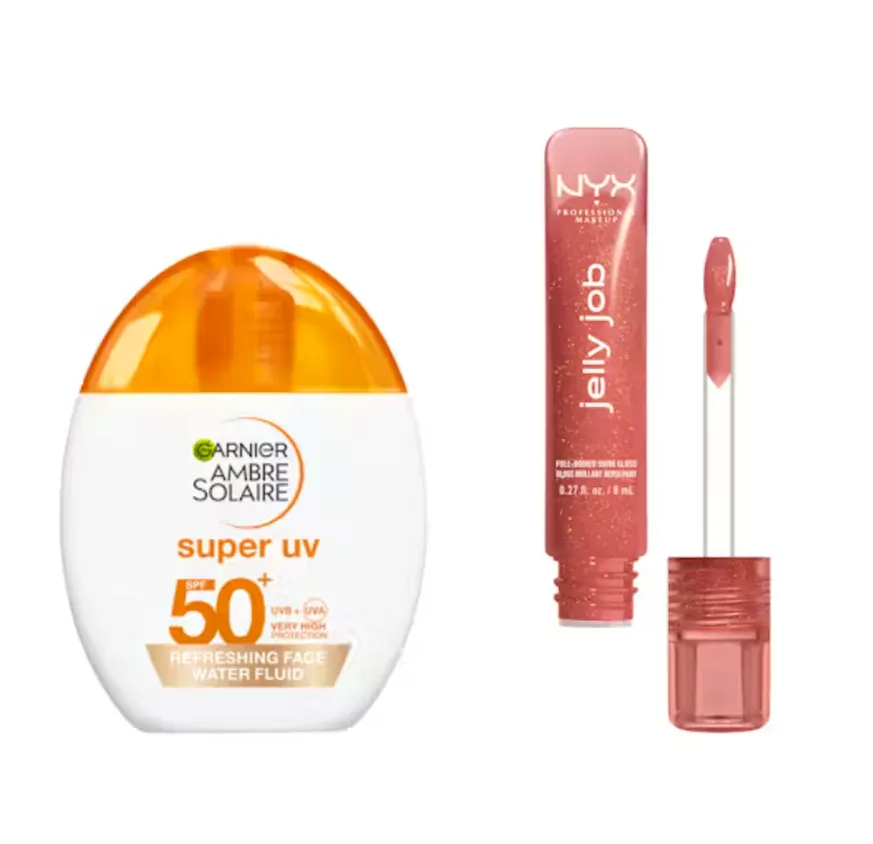 Garnier On The Go Super UV Refreshing Water Fluid SPF50 & NYX Jelly Job 05 Honey It's Jelly 7.5 ml + 40 ml