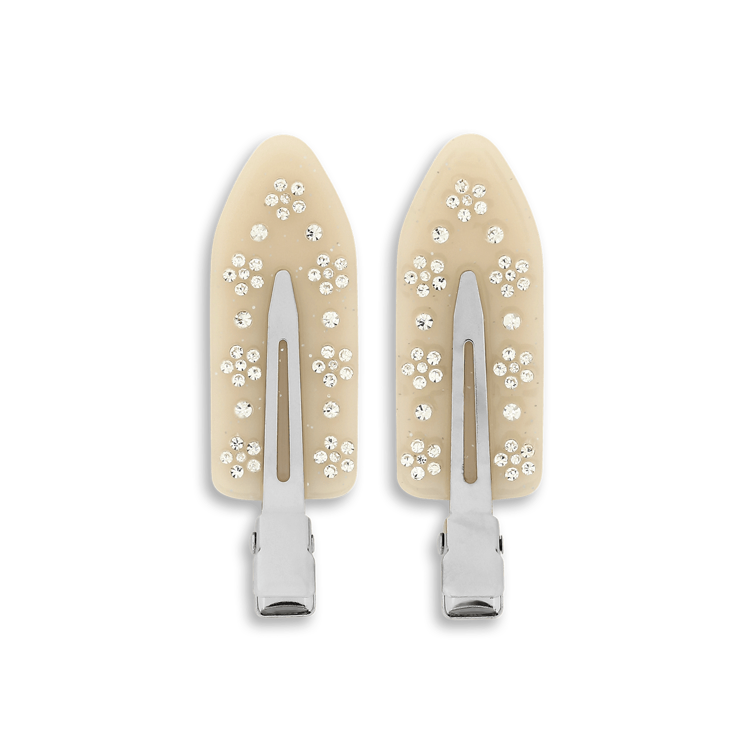 Sui Ava No Crease Flower Crystal Clips White 2 st