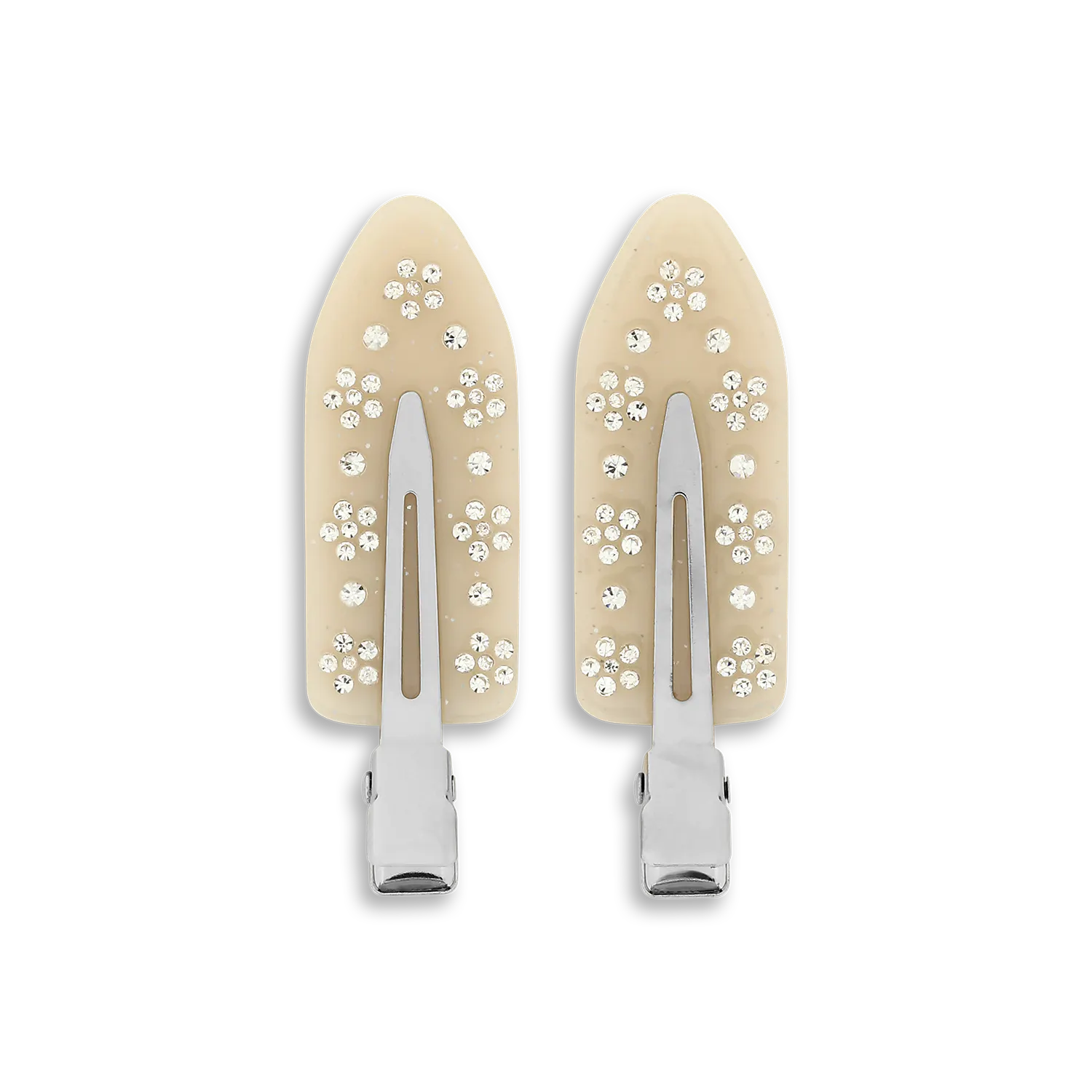 Sui Ava No Crease Flower Crystal Clips White 2 pcs