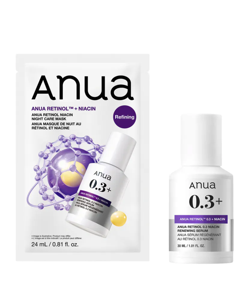 Anua Retinol Serum + Retinol Niacin Night Care Mask 30 ml + 1 pcs