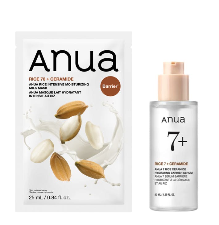 Anua 7 Rice Ceramide Hydrating Barrier Serum  + Rice 70 Intensive Moisturizing Milk Mask 1 pcs + 50 ml