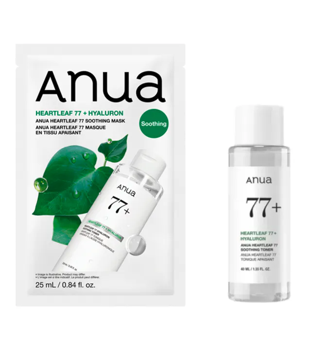 Anua Heartleaf 77% Soothing Toner + Heartleaf 77 Soothing Sheet Mask 40 ml + 1 pcs