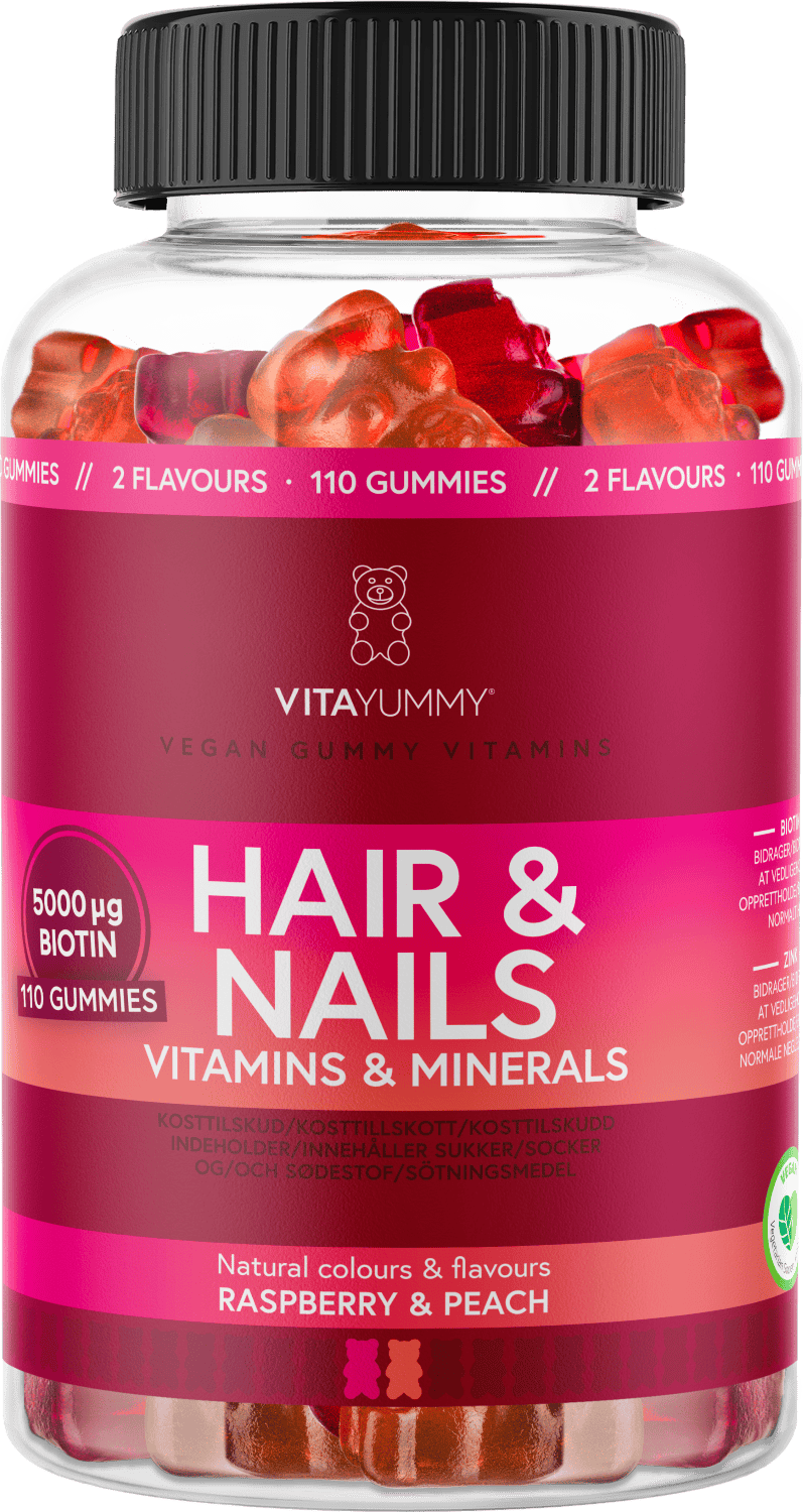 VitaYummy Hair & Nails Mixed Raspberry & Peach 110 stk