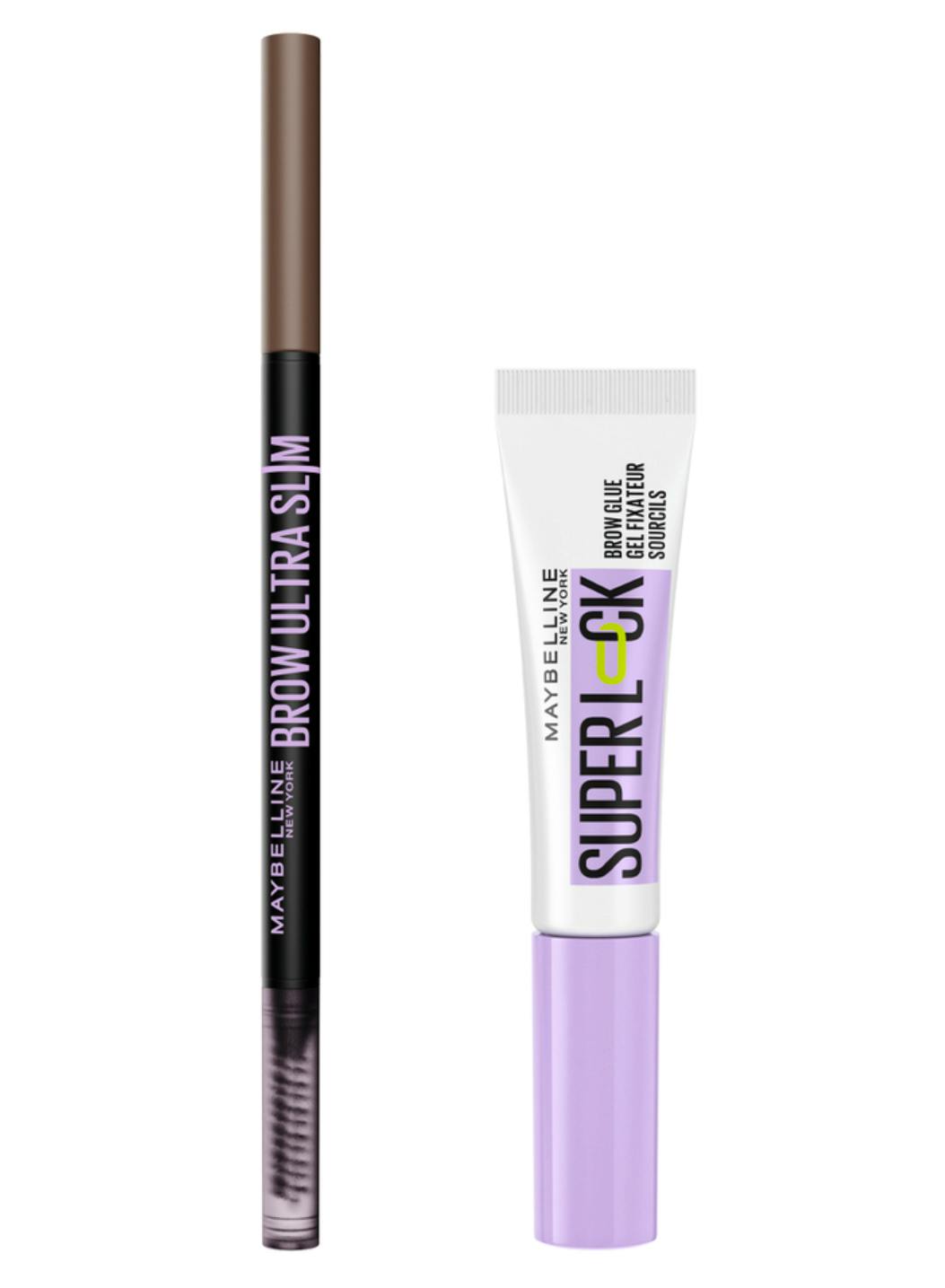 Maybelline Brow Duo Brow Ultra Slim 05 Deep Brown & Superlock Brow Glue 1 pcs + 8 g