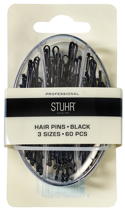 Stuhr Hair Pins Black 3 Sizes 60 st