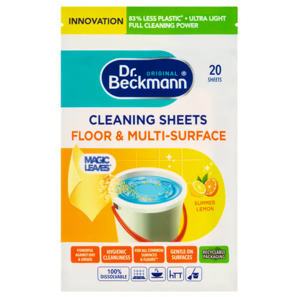 Dr. Beckmann Cleaning Sheets Floor And Multi-Surface Summer Lemon 20 pcs