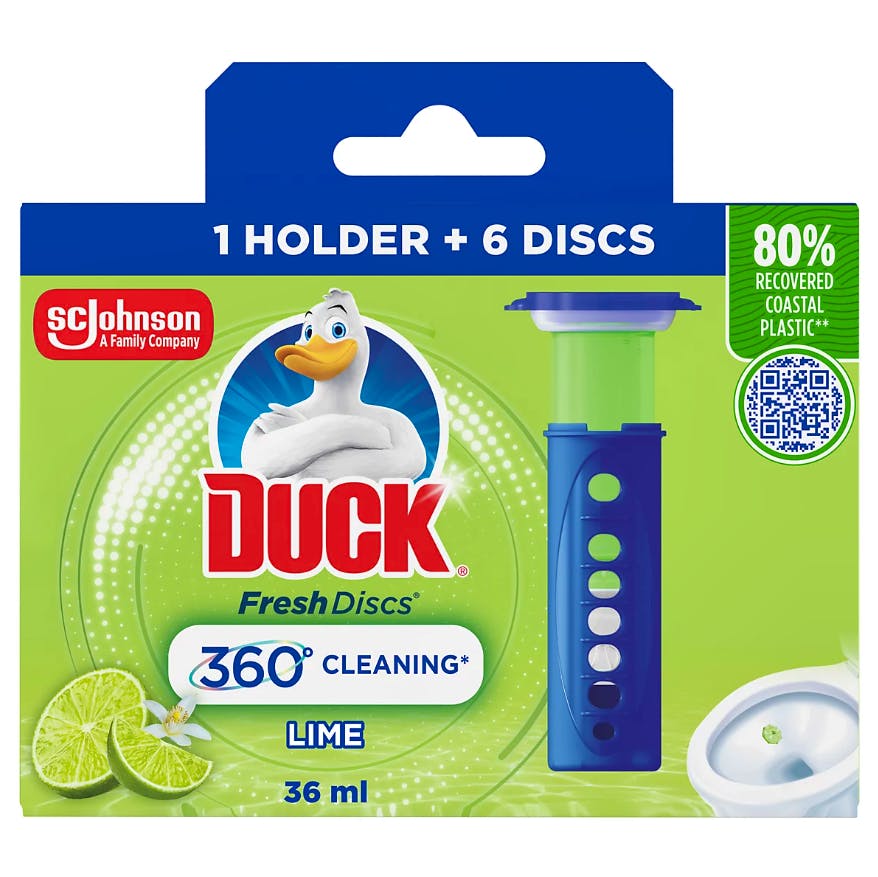 WC Duck Fresh Disc Holder Starter Pack Lime 6s 36 ml