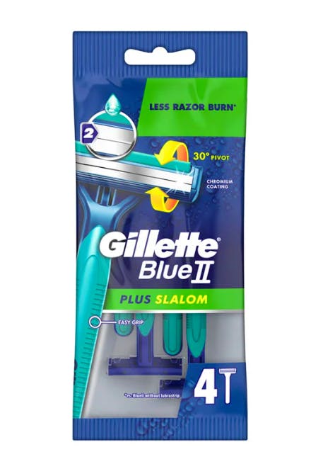 Gillette Blue II Plus Slalom Disposable Razor 4 Pack 4 st
