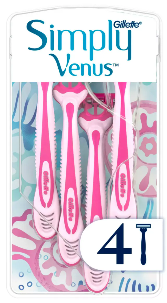 Gillette Simply Venus 3 Disposable Razors 4s 4 pcs