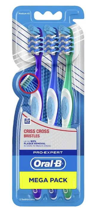 Oral-B Pro-Expert Criss Cross Manual Toothbrush 3 pcs