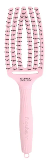 Olivia Garden Fingerbrush Boar & Nylon Medium Pastel Pink 1 pcs