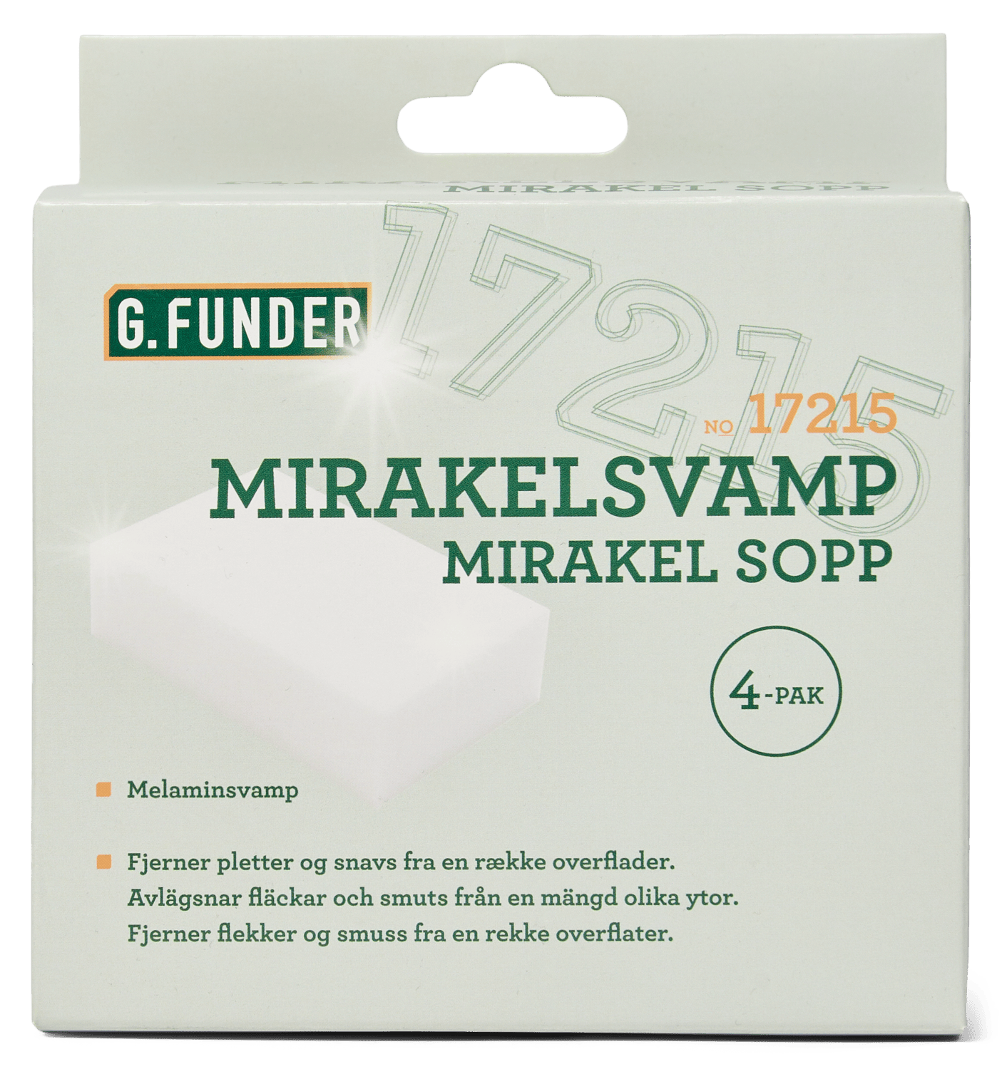 G. Funder Melamin Svamp Mirakel Svamp 4 st